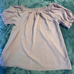 Evaless Off the Shoulder Puff Sleeve Dressy Pink Blouse Size XL. NWOT